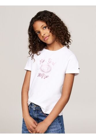 Camiseta Blanca Con Logotipo Metalizado Tommy Hilfiger Tommy Hilfiger