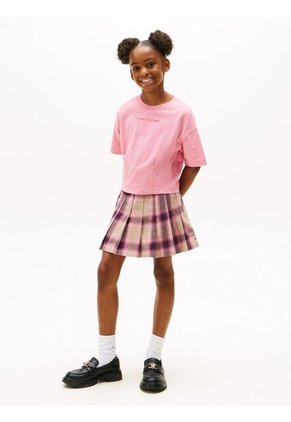 Camiseta Rosada De Punto Con Logo Engomado Tommy Hilfiger