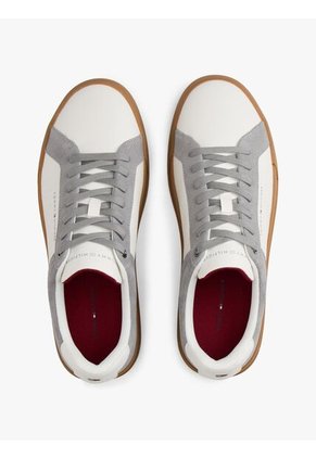 Tenis Gris De Tenis En Cuero Texturizada Tommy Hilfiger