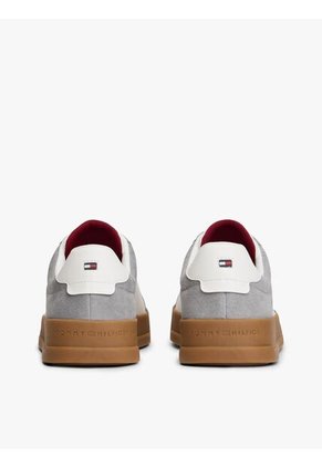 Tenis Gris De Tenis En Cuero Texturizada Tommy Hilfiger