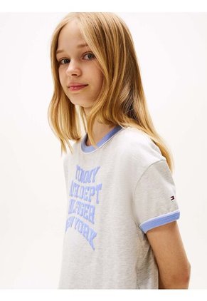 Camiseta Gris Con Logo Gráfico Athletic Tommy Hilfiger