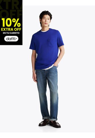 Camiseta Azul De Cuello Redondo Con Bolsillo Tommy Hilfiger Tommy Hilfiger