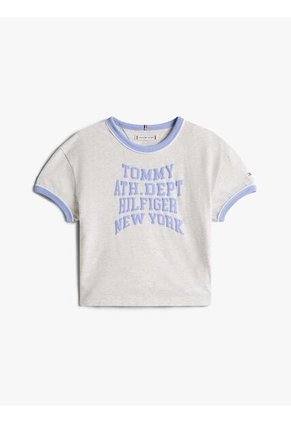 Camiseta Gris Con Logo Gráfico Athletic Tommy Hilfiger