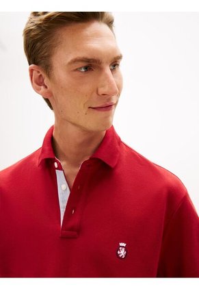 Polo Rojo Archive Crest Con Logo Tommy Hilfiger