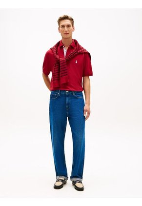 Polo Rojo Archive Crest Con Logo Tommy Hilfiger