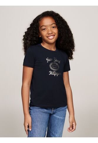 Camiseta Azul Con Logotipo Metalizado Tommy Hilfiger Tommy Hilfiger