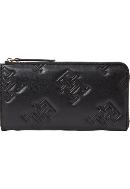 Billetera Grande Con Estampado Del Monograma Th Tommy Hilfiger