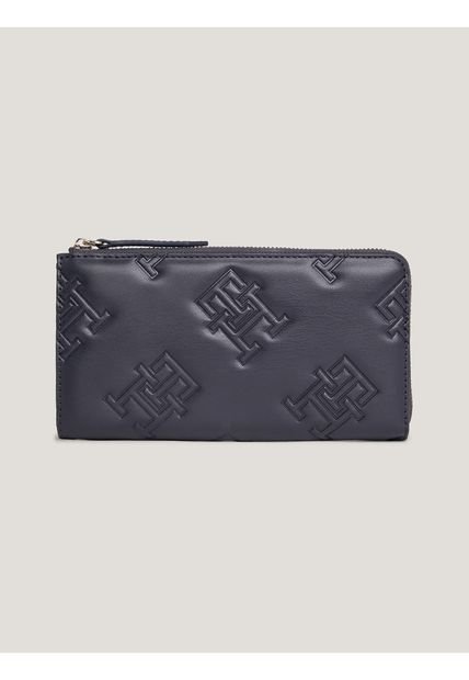 Billetera Grande Con Estampado Del Monograma Th Tommy Hilfiger
