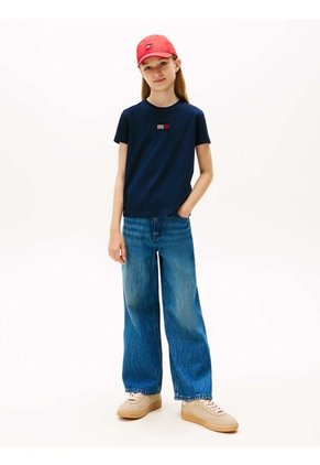 Camiseta Azul Con Logo De Strass Tommy Hilfiger