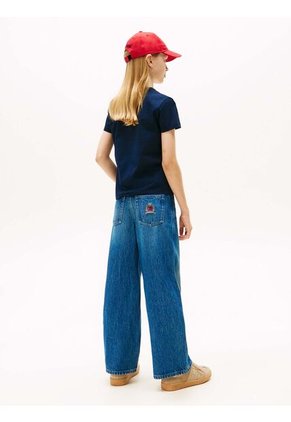 Camiseta Azul Con Logo De Strass Tommy Hilfiger