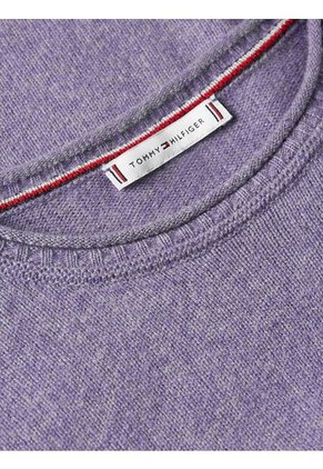 Saco Gris De Lana Con Cuello Redondo Tommy Hilfiger