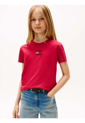 Camiseta Roja Con Logo De Strass Tommy Hilfiger