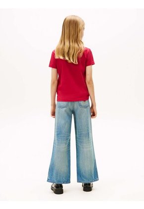 Camiseta Roja Con Logo De Strass Tommy Hilfiger