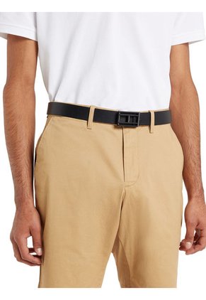 Cinturón Cuero Reversible Con Hebilla Logo Hombre Negro Tommy Hilfiger