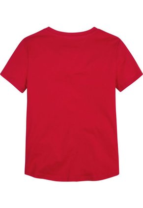 Camiseta Niña Roja Essential De Corte Slim Con Logo Tommy Hilfiger