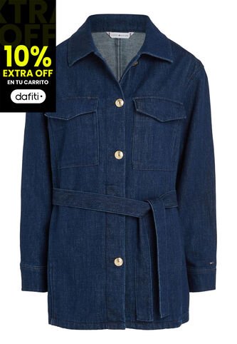 Chaqueta De Jeans Con Cinta Anudable Para Mujer Tommy Hilfiger