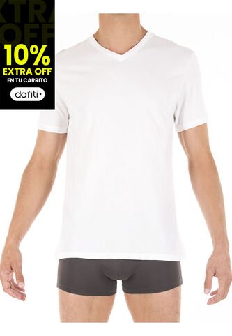 Pack De 3 Camiseta Blanca Cuello V De Hombre Tommy Hilfiger Tommy Hilfiger