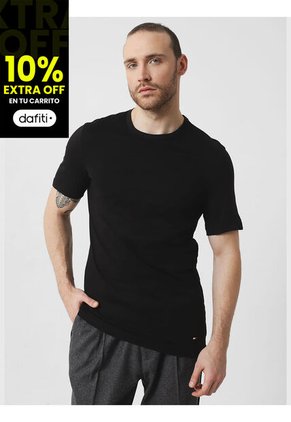 Pack De 3 Camisetas Negras Para Hombre Tommy Hilfiger