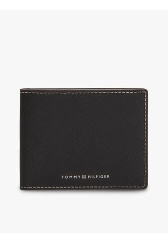 Billetera Negra Plegable De Cuero Con Logo Tommy Hilfiger Tommy Hilfiger