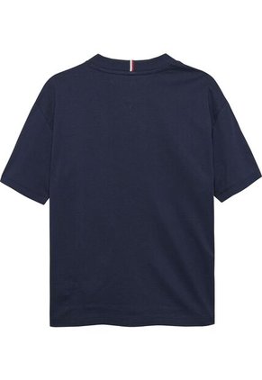 Camiseta Azul De Punto Con Logo Bordado Tommy Hilfiger
