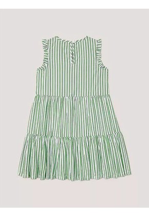 Vestido Verde A Capas Con Detalles Fruncidos Tommy Hilfiger