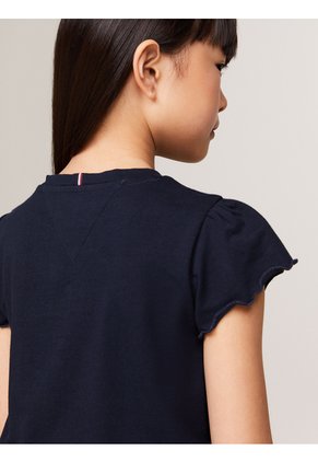Vestido Azul Marino De Corte Amplio Con Logo Floral Tommy Hilfiger