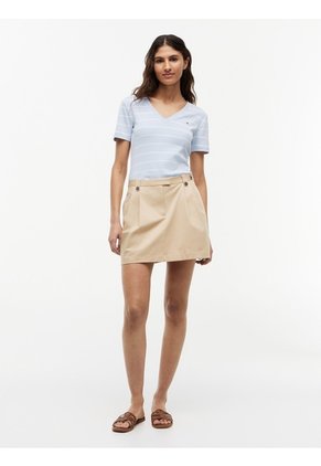 Camiseta Celeste Slim Con Cuello En V Tommy Hilfiger