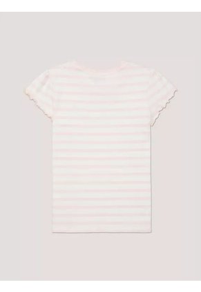 Camiseta Rosa A Rayas Con Logo Tommy Hilfiger