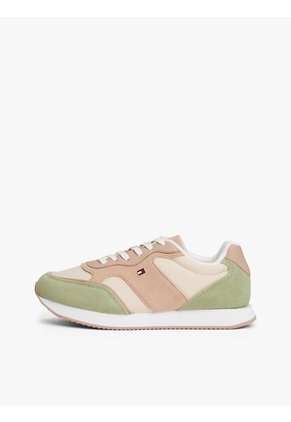 Tenis Verde De Ante Con Monograma TH Tommy Hilfiger