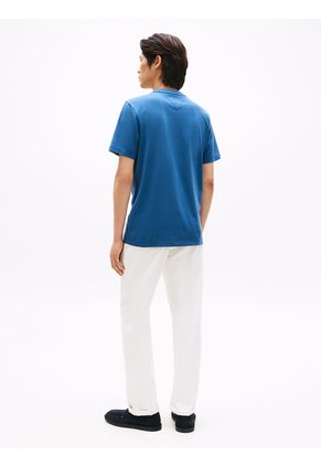 Camiseta Azul Con Logotipo Cursivo Tommy Hilfiger