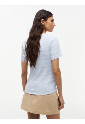 Camiseta Celeste Slim Con Cuello En V Tommy Hilfiger