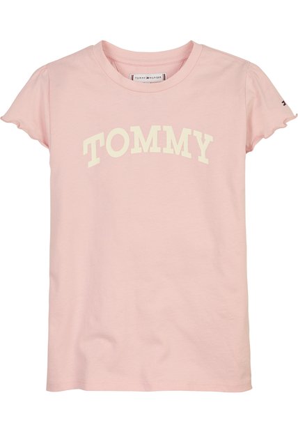 Camiseta Rosa Essential De Algodón Tommy Hilfiger