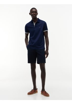 Polo Azul De Corte Regular Con Tejido Jacquard Tommy Hilfiger