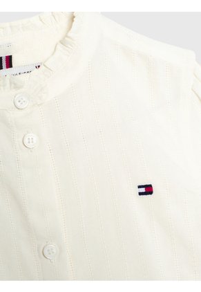 Camisa Blanca Regular De Encaje Con Vainica Tommy Hilfiger