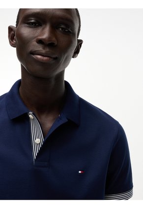 Polo Azul De Corte Regular Con Tejido Jacquard Tommy Hilfiger