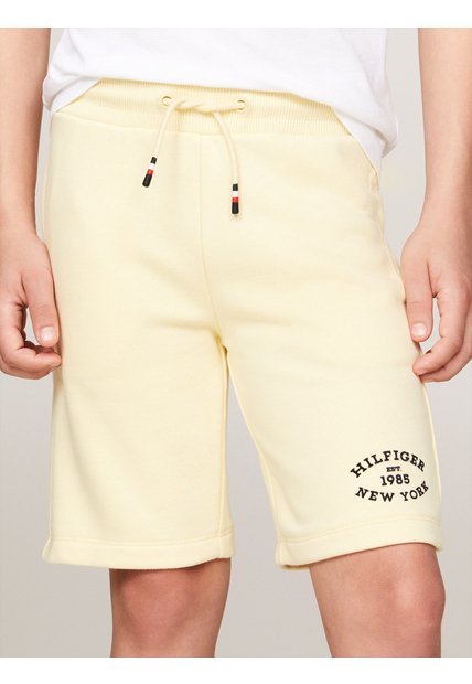 Bermudas Amarillo De Chándal Con Monotipo Tommy Hilfiger