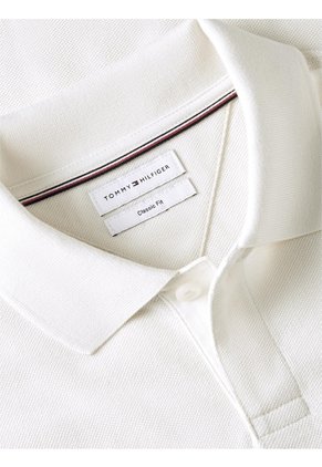 Polo Blanco De Rayas Y Corte Clásico En Piqué Tommy Hilfiger