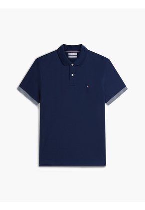 Polo Azul De Corte Regular Con Tejido Jacquard Tommy Hilfiger