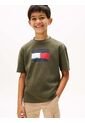 Camiseta Gris De Cuello Redondo Con Logo Tommy Hilfiger de Tommy Hilfiger