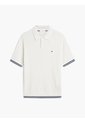 Polo Blanco De Punto Trenzado Y Corte Regular Tommy Hilfiger de Tommy Hilfiger