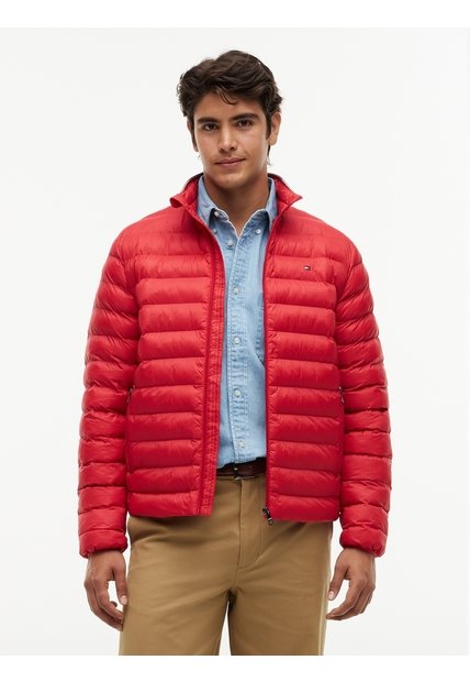 Chaqueta Roja Plegable Repelente Al Agua Tommy Hilfiger