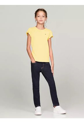 Camiseta Amarilla Essential Con Logo Tommy Hilfiger