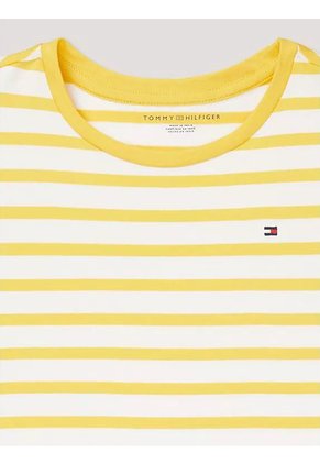 Camiseta Amarilla A Rayas Con Logo Tommy Hilfiger