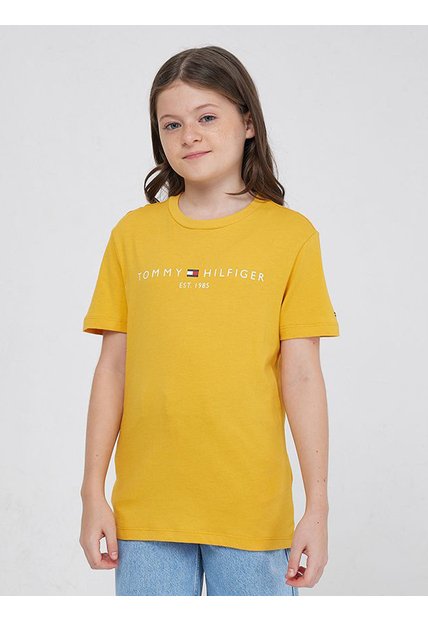 Camiseta Dorado Essential De Cuello Redondo Con Logo Tommy Hilfiger