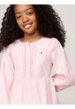 Vestido Rosa De Corte Evasé Con Detalle Calado Tommy Hilfiger de Tommy Hilfiger