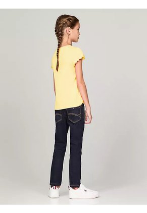 Camiseta Amarilla Essential Con Logo Tommy Hilfiger