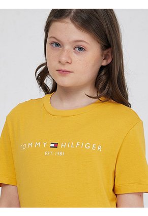 Camiseta Dorado Essential De Cuello Redondo Con Logo Tommy Hilfiger