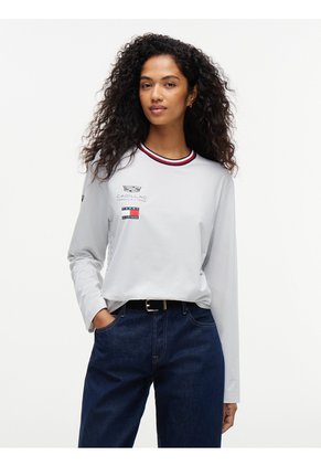 Camiseta Blanca De Manga Larga TH X Cadillac Formula 1® Team Tommy Hilfiger