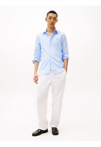 Camisa Celeste TH Flex De Corte Slim Tommy Hilfiger Tommy Hilfiger