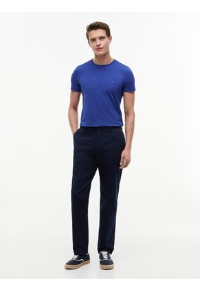 Camiseta Azul De Cuello Redondo Y Corte Extra Slim Tommy Hilfiger